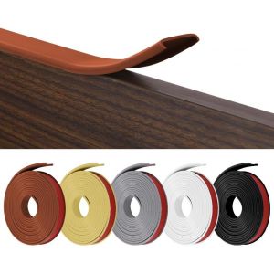 Bande de Chant en Forme de U,Coin de Table Protection Bebe Flexible en TPE,Protections Coin de Table pour B&eacute;b&eacute; avec colle autocollante pour Tables et Coins de Meubles(3 m x 12 mm,Brun) - Neuf