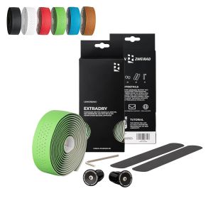 Premium Extra Dry-Ruban Adhésif Pour Guidon De Vélo De Course-Avec Bouchons De Guidon En Aluminium-Gravure-Ruban De Guidon De Vélo De Course (Vert) - Neuf