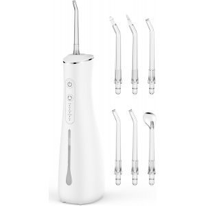 Chenquansarl-Jet Dentaire Hydropulseur Électrique Rechargeable Sans Fil 4 Modes 300ml Réservoir D'eau Ipx7 Étanche Pour Les Voyages Et La Maison (Blanc) - Neuf