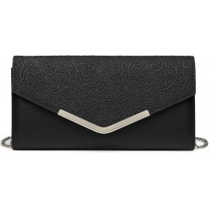 KALANKA-Pochettes et Clutches de Femme - en Enveloppante Dentelle Florale - Sac &agrave; bandouli&egrave;re avec cha&icirc;ne - Pochette a main en mode - Cadeau pour les Filles F&ecirc;te Mariage Soir&eacute;e Ceremonie - Neuf