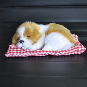 Simulation Animal Toy Sleeping Dog Model Kids Peluche Doll Avec Sound_2# - Neuf