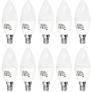 - Lot De 10 Ampoules Led E14 C37 De 7w Équivalant À 60w, 330o D'ouverture, Lumière Blanche Neutre 4000k - Neuf