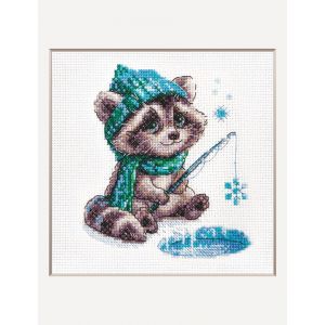 Kit Point De Croix Compt&eacute; Aine "Raton Curieux" 15x15 Cm - Neuf