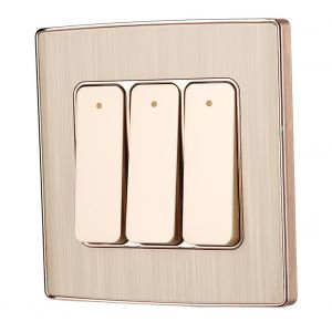 Interrupteur d'eclairage intelligent WiFi a commande vocale pour Alexa/Google Home/IFTTT, prise UE 100-240 V, 3 boutons - Neuf