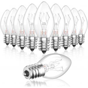 Kal-10pack E14 Petites Ampoules À Vis, 7w Dimmable 2700k Warm White Salt Lamp Bulbs,Ses C7 Candle Incandescent Bulb,300°C Oven Bulb,Pygmy Spare Bulbs For Night Light Bulb - Neuf