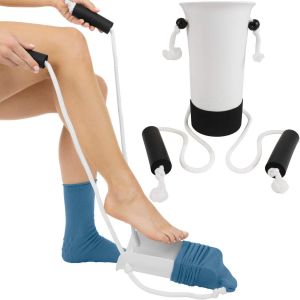 Aides À La Traction Par Corde - Aides À La Traction Par Chaussette - Aides À La Traction Par Corde Pour Personnes Âgées, Femmes Enceintes (Blanc) - Neuf