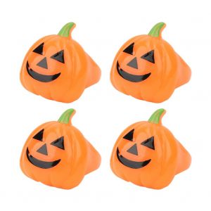Lot De 4 Bagues Lumineuses A Theme Halloween Pour Enfants (Citrouille) - Neuf