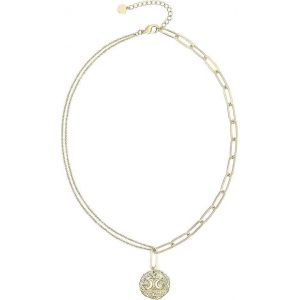 18k Or Lune Étoile Lion Mauvais ?il Pendentif Collier Médaillon Trombone Chaîne Ras De Cou Superposition De Bijoux - Neuf