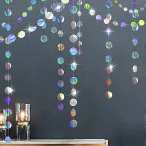 paillettes irisé cercle points guirlande papier suspendu Polk dot banderole décoration de fête nid d'ange - Neuf