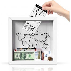 Fchhk-Cadre Photo Pour Anniversaire - Cadeau En Argent - Cadeau D'anniversaire - Pour Garçon - Avec Insert Et Enveloppe À Décorer (Blanc) - Neuf