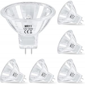 Ampoule Halogène Mr11 Gu4 12v 35w,Ampoule Spot 35mm Gu4 Dimmable Avec Couvercle En Verre,Blanc Chaud 2700k Projecteur À Base Bi-Pin Pour Encastré,Éclairage Paysager,Lot De 6 - Neuf
