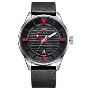 Mini Focus Hommes Casual Analogique &Eacute;tanche Bracelet En Cuir Montre Quartz Montre-Bracelet (Rouge + Blanc + Noir) - Neuf