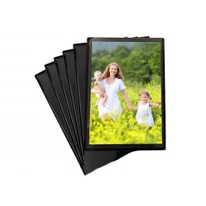 6 cadres photo magn&eacute;tiques pour r&eacute;frig&eacute;rateur, supports photo noirs - Neuf