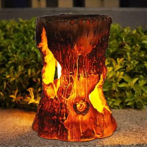 Lanternes solaires Lumière extérieure - Stump On Fire Torch Light,Flamme scintillante LED dansante à énergie solaire - Neuf