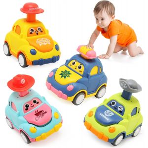 TDRFL-Petite Voiture Enfant 1 2 3 Ans,4 Pièces Press And Go Jouet Voiture Jouet Friction Pour Bebe 12 18 Mois,Véhicules Jeux Éducatifs Cadeau Pour 1 2 3 Ans Enfant Garçons Filles - Neuf
