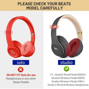 Lot de 3 coussinets de rechange pour casque Beats Studio 2 et Studio 3 avec fil et sans fil, coussinets en mousse &agrave; m&eacute;moire de forme avec pi&egrave;ces de rechange en cuir prot&eacute;in&eacute; souple, motif floral blanc - Neuf
