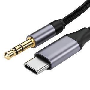 KALANKA-C&acirc;ble USB C vers 3.5mm Jack 2M, Cable Auxiliaire USB C Jack, Rallonge Auxiliaire St&eacute;r&eacute;o pour Audio Voiture, Compatible avec iPhone 16/15 Plus Pro Max, Galaxy S24/S23/S22/S21 Ultra, Pixel - Neuf