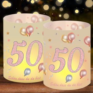 Kalanka-Photophore - Décoration De Table D'anniversaire - Happy Birthday - Cadeau Pour Homme Et Femme - Beau Que Vous Êtes Là (Or Rose 50) - Neuf