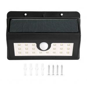 Lampe D'exterieur Etanche A 20 Led Avec Detecteur De Mouvement Pir Et Energie Solaire - Neuf