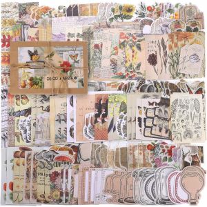 200 Pcs Ensemble D'autocollants De Scrapbooking, 120 Sticker Scrapbooking Plante 80 Autocollant En Papier Washi Vintage Pour Calendrier Carnet De Notes - Neuf