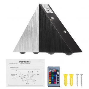 Hjlian Applique Murale Led Rgb Coloree En Aluminium, Lampe Decorative Etanche Pour Chambre A Coucher (Triangle 5 W) - Neuf