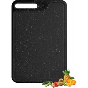 Planche A Decouper Plastique, 37x25 Cm Rectangulaire Cutting Board Cuisine, Planche À Découper Avec Poignées Antidérapantes Pour Légumes, Fruits, Viande, Noir - Neuf