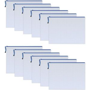 Eryi-Pochette A5,Pochette Plastique A5,Pochette Rangement,12 Pièces Pochette Document,Pochette Plastique Zippée,23x18cm Pochette Transparente Zippée - Neuf