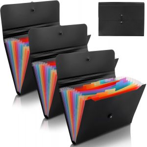 Chenquansarl-Pièces Trieur Document A4 Noir, Trieur Accordeon, Trieur Extensible, Trieur Scolaire, Trieur Papier, Organ Ur Portable Avec Étiquettes,Trieur Classeur, Pochette Trieur Pour Scolaire, Bur - Neuf