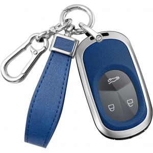 &Eacute;tui de cl&eacute; de Voiture Intelligent Compatible avec Nio EC6 EC7 EP9 ES3 ES6 ES7 ES8 ET5 ET7 EL7 EL7 Eve ET Porte-cl&eacute;s 3 Boutons Argent Bleu - Neuf