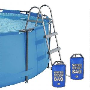 Echelle de piscine universelle et poids de marche (20 L), remplissage facile et rapide, sac etanche en PVC 250D A6 - Neuf