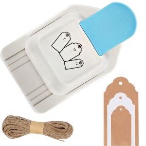 ChenQuanSarl-Perforatrice 3 En 1 Pour Étiquettes Artisanales, 3,8 Cm, 5,1 Cm, 6,3 Cm, Pour Étiquettes Cadeaux, Papier Avec 1 Rouleau De Corde De Chanvre, Petit Trou Perforateur Pour Papier, Scrapbook - Neuf