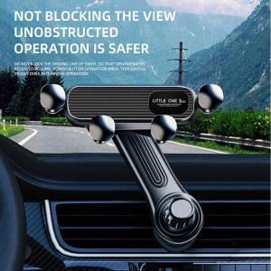 Support De T&eacute;l&eacute;phone Portable De Voiture Pour Grille D'a&eacute;ration De Voiture,Clip Gps Antichoc,Support De Smartphone,Gravit&eacute;,Universel,4.7-7 Pouces.Black--Long Handle. - Neuf