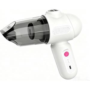 Aspirateur Voiture Rechargeable 4 en 1,Portable Mini 8000 pa Aspirateur &agrave; Main Puissant sans Fil,pour Le Nettoyage soign&eacute; de Surfaces r&eacute;duites: PC,Maison,Voiture,Bureau,canap&eacute;.Noir (Blanc, 8KPa) - Neuf