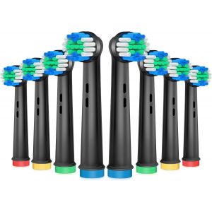 Kalanka-Brossette De Rechange Compatible Avec Braun Oral-B Brosse &Agrave; Dents Electriques, Tete Brosse A Dent Pour Oral-B Pro 1000/3000/5000-8 Pi&egrave;ces Noir - Neuf