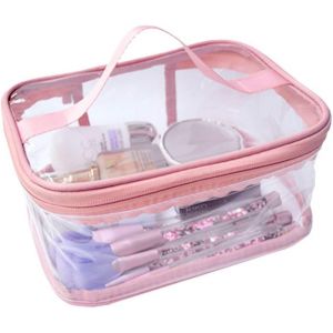 Trousse De Toilette Transparente Pour Maquillage, Trousse De Toilette Portable, Étanche, Transparente, De Voyage, Grande Capacité De Rangement-Générique - Neuf