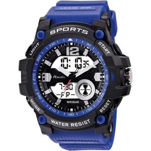 Eryi-- Montre À Quartz Ana-Numérique 5atm Pour Homme Avec Lumière - Rdt.2 - Neuf