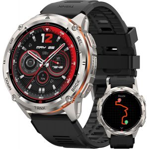 Tank T3 Ultra 2 Gps Montre Connectée Homme- Acier Inoxydable Batterie De Grande Capacité 50m Étanche, Smartwatch Boussole Altimètre Appel,1.43"" Amoled Toujour Activé Fréquence Cardiaque - Neuf
