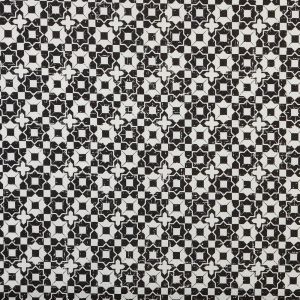 Tissu Toile Imprimée,Décoration,Tapisserie,Coussins,Rideaux,Couvre-Lits,Sacs,Nappes,Largeur 280 Cm,Longueur Au Choix De 50 En 50 Cm,Mosaïque,Berlin,Noir - Neuf