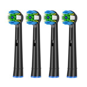 Paquet De 4 Têtes De Brosse À Dents Compatibles Avec La Plupart Des Brosses À Dents Électriques Oral B,Paquet De 4 Têtes De Brosse À Dents De Rechange,Blanc.Floss Black - Neuf