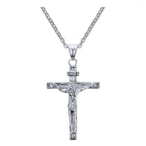 Collier Gothique Vintage Avec Pendentif Croix Creuse, Couleur Argent, Style De Rue Cool Pour Hommes Et Femmes, Cadeau, Vente En Gros, Bijoux De Cou--Silver 5 - Neuf
