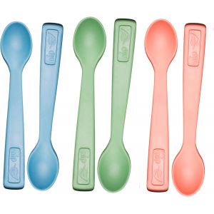 KALANKA-nip Eat Green Eko bio Lot de 6 cuill&egrave;res pour b&eacute;b&eacute; sans m&eacute;lamine - Sans cuill&egrave;re pour b&eacute;b&eacute; et enfants &agrave; partir de 4 mois - Passe au lave-vaisselle - Neuf