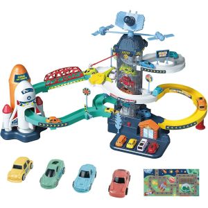 KAJGL-Jouets De Piste Course Pour Enfants,Orbite Spatiale Circuit Voiture Enfant Avec 6 Mini Voitures Pour Garçons Et Filles De 3 Ans-Jouets Éducatifs Pour Enfants D'Âge Préscolaire - Neuf
