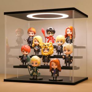 Vitrine Acryliquevitrine Pour Collectionvitrine Figurinevitrine En Verre Pour Modèlesfigurinesobjets De Collectionavec Éclairage Led4 Étagesnoir (30x22,5x28 Cm) - Neuf