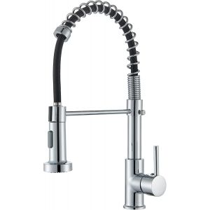 Robinet de cuisine avec douche extractible,M&eacute;langeur de cuisine en acier inoxydable &agrave; haute pression pivotant &agrave; 360&deg; Monocommande,Nickel Bross&eacute; - Neuf