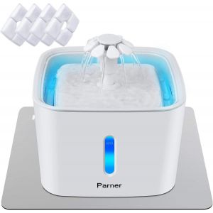 Subzonal-Fontaine D'eau Chat Chien Fleur Filtre, 2.5l Fontaine Automatique Avec Filtre Ultra-Silencieuse En Forme De Fleur En R&eacute;sine Abreuvoir Filtre Fontaine (Gris Avec Fen&ecirc;tre De Niveau D'eau) - Neuf