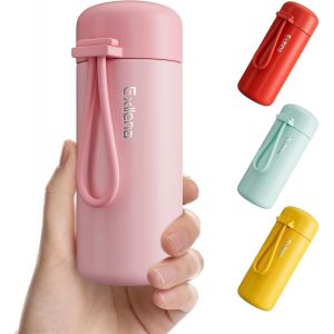 Mini Gourde Isotherme 200ml, Petite Bouteille Isotherme En Acier Inoxydable Pour Boissons Chaudes Et Froides, Mini Flask Facile &Agrave; Transporter - 100% &Eacute;tanche (Rose) - Neuf