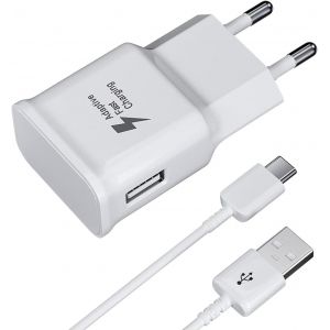 KALANKA-USB Chargeur avec 1,5m Cable USB Typ-C pour Samsung Galaxy A15 A14 A13 A05s A04s A54 A53 A52s A42 A34 A33 M53 M33 M23 M13 S8 S8+ S9 Plus S10 S10e, Chargeur Rapide Adaptateur Secteur - Neuf