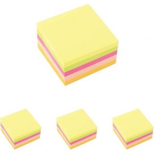 Eryi-U200bU200b| Notes Autocollantes| 75x75mm | Notes Repositionnables | 1x450 Un Bloc De Feuilles | Fournitures De Bureau | Couleur Néon, Paquet De 4 - Neuf