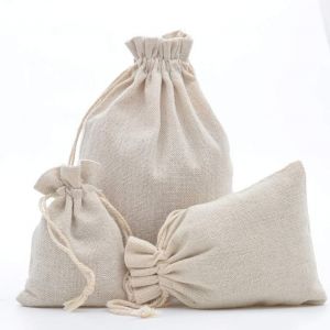 Kal-25pcs Petits Sacs En Tissu Sachet Coton 13x18cm Sac Toile De Jute Pochette Tissu Cordon Sac En Tissu Bijoux Sacs Cadeaux Sachet De Thé Reutilisable - Neuf