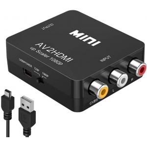 Adaptateur Rca Vers Hdmi Convertisseur Av En Hdmi Pr En Charge 1080p Avec Câble De Chargement Usb Housse De Protection Pour Pc/Nintendo/Xbox / Ps4 / Ps3 / Tv/Stb/Vhs[Z229] - Neuf